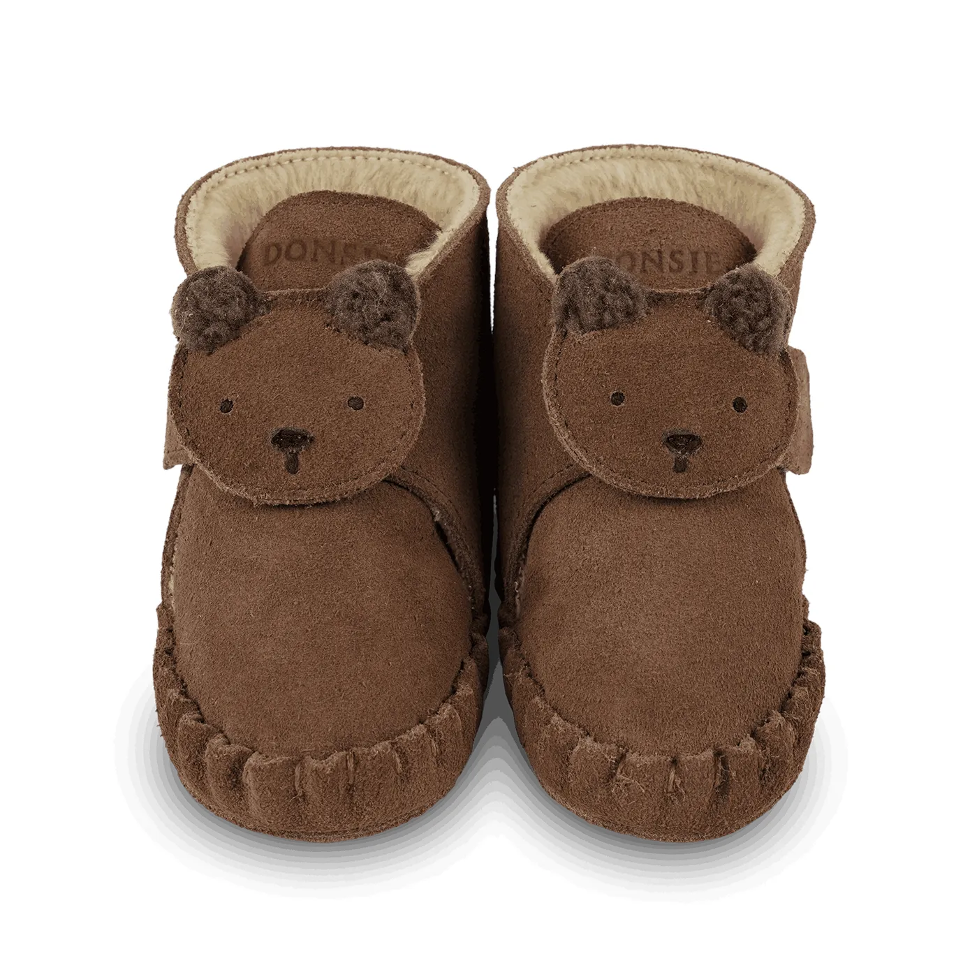 Donsje - Schühchen "Pouty Booties Fluffy Bear" | teddy brown suede