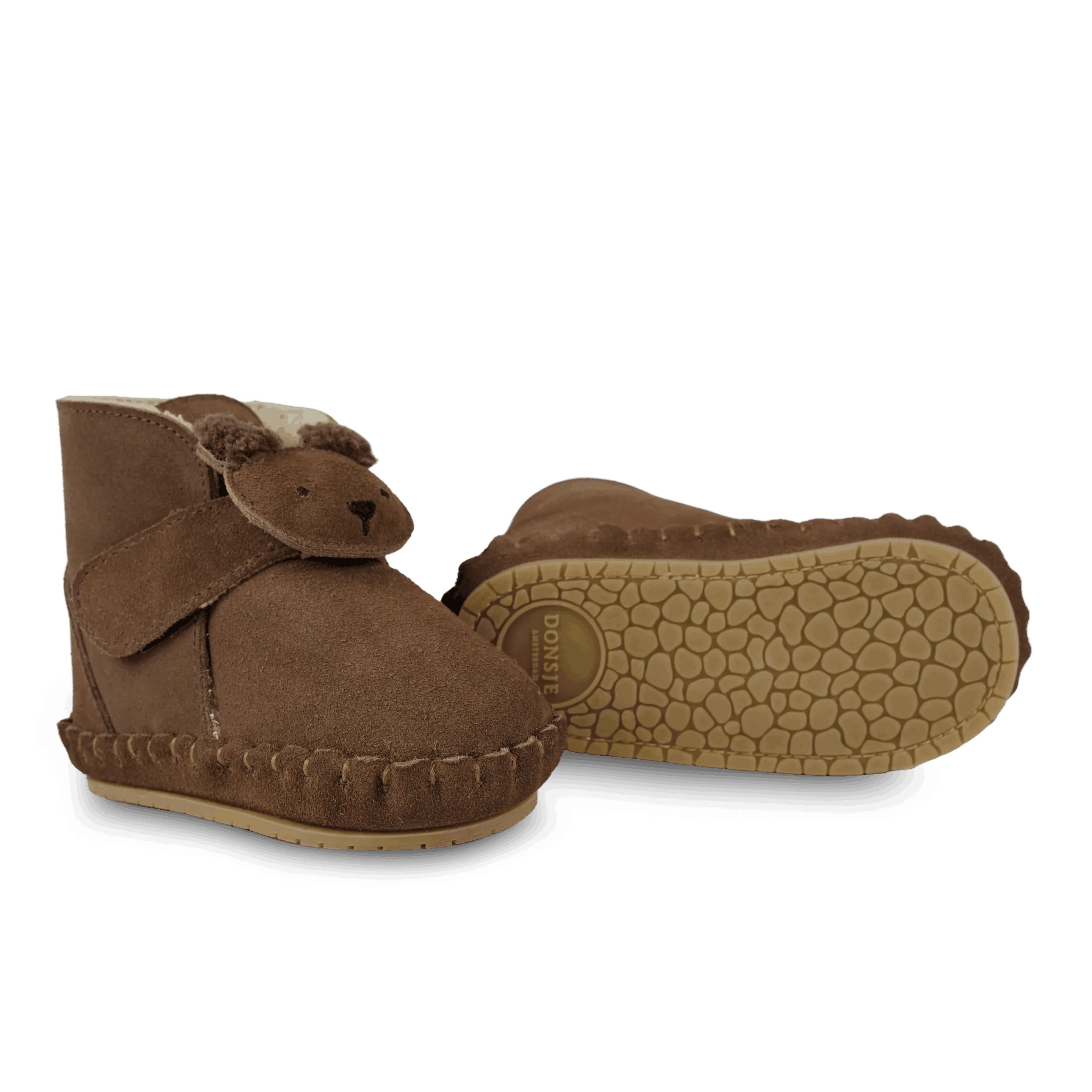 Donsje - Schühchen "Pouty Booties Fluffy Bear" | teddy brown suede