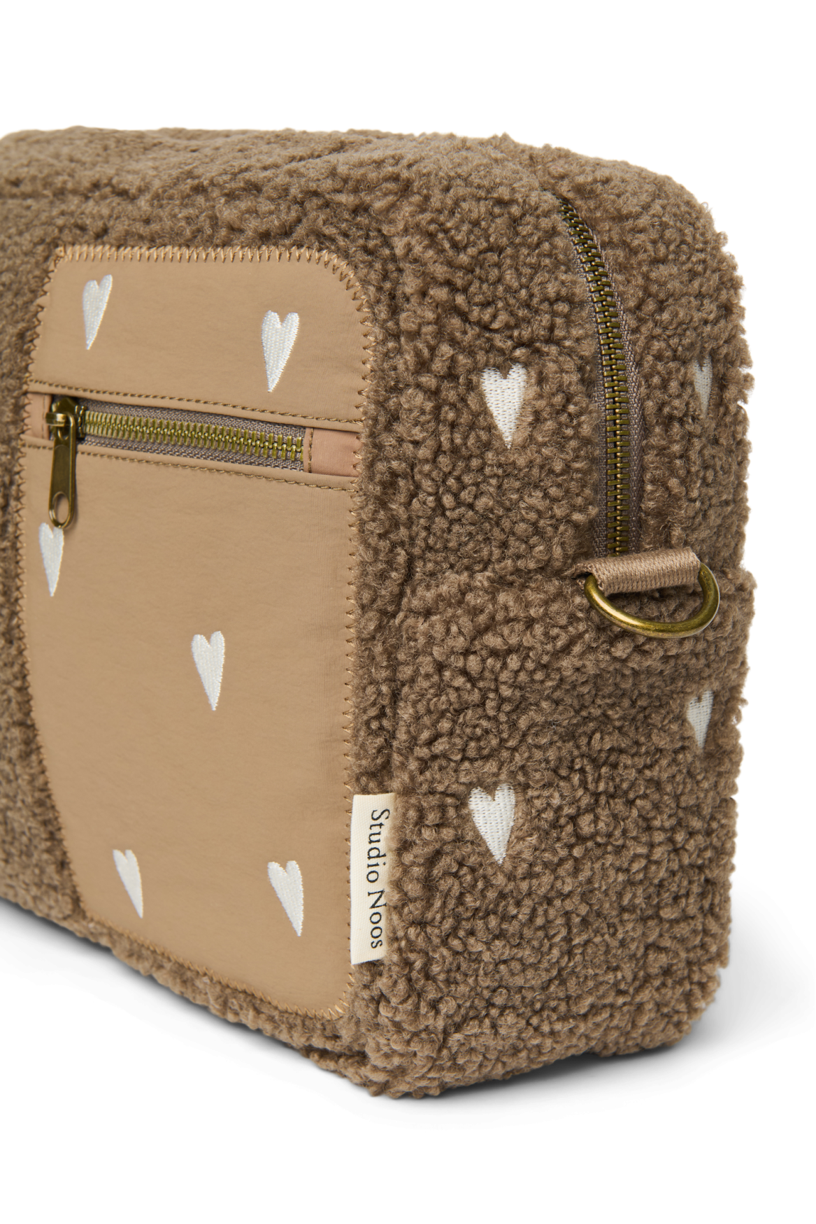 Studio Noos - Kinderwagen Organizer "Brown HeartsTeddy Stroller Organizer" | brown hearts
