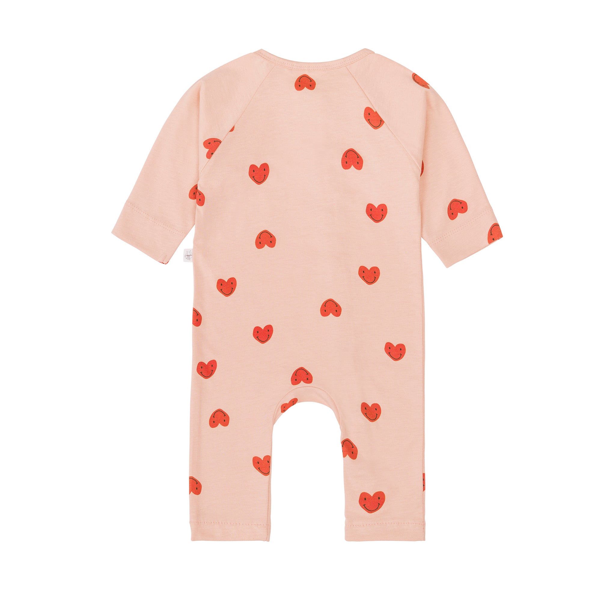 Lässig - Schlafoverall "Romper GOTS Heart" | Herzen / Rosa