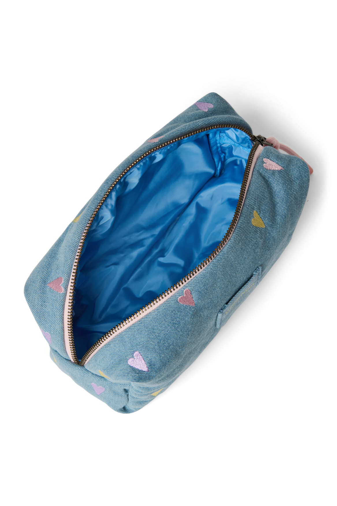 Studio Noos - Kosmetiktasche "Denim Pouch" | light blue denim hearts