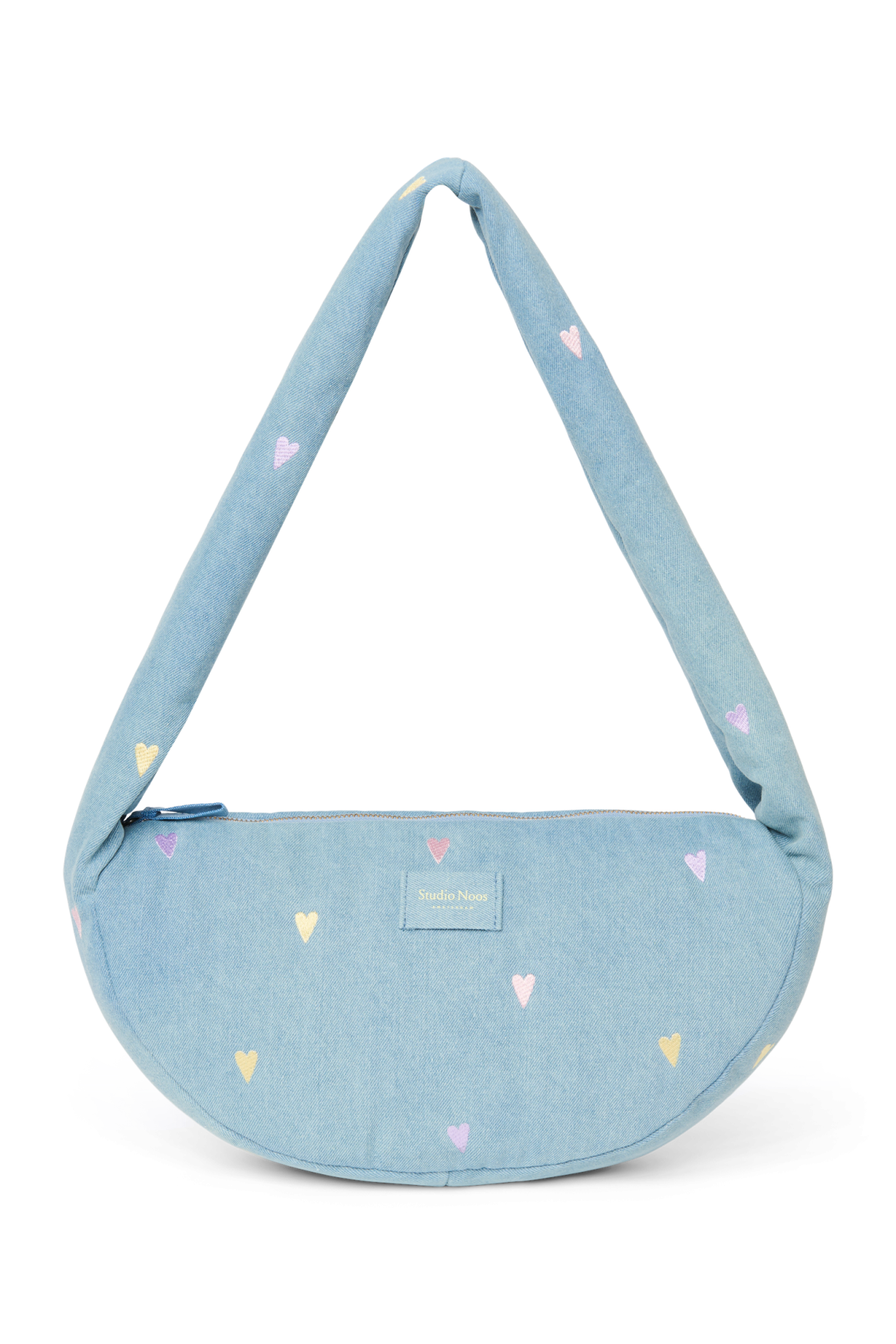 Studio Noos - Tasche "MINI light blue denim hearts Cross Body Bag" | light blue denim hearts