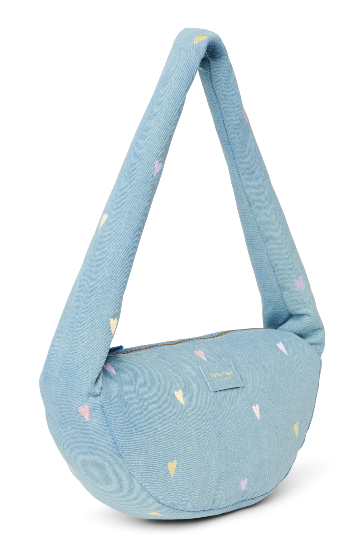 Studio Noos - Tasche "MINI light blue denim hearts Cross Body Bag" | light blue denim hearts