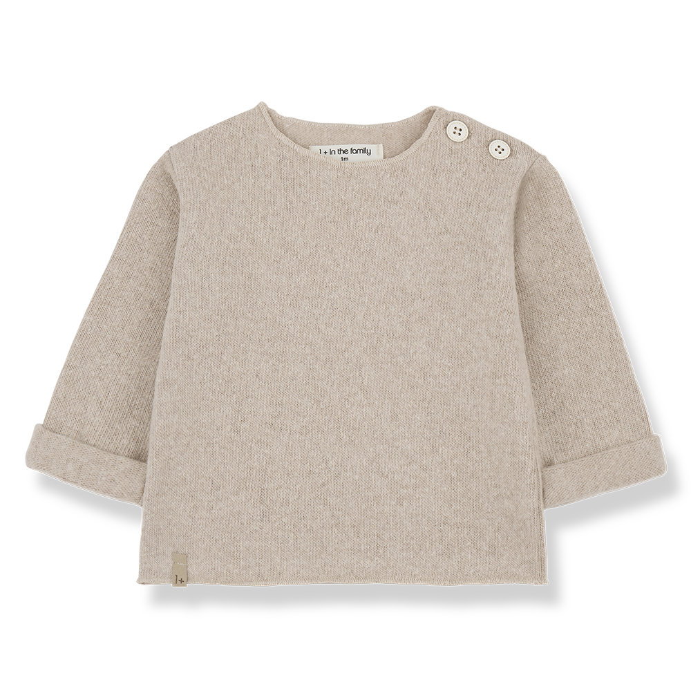 1 + in the Family - T-Shirt Mit Langen Ärmeln "Chapin" | beige