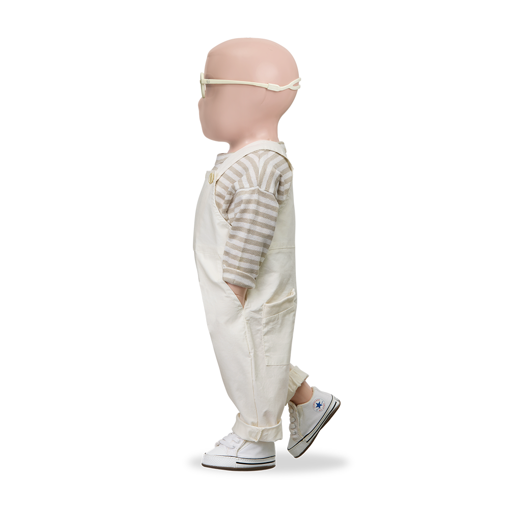 1 + in the Family - Langarm Shirt "CANAPOST Striped Linen Jersey" | beige