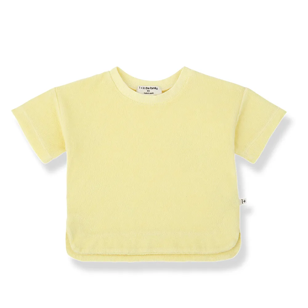 1 + in the Family - Kurzarm-T-Shirt "MANACOR Plain Terry Jersey" | lemon