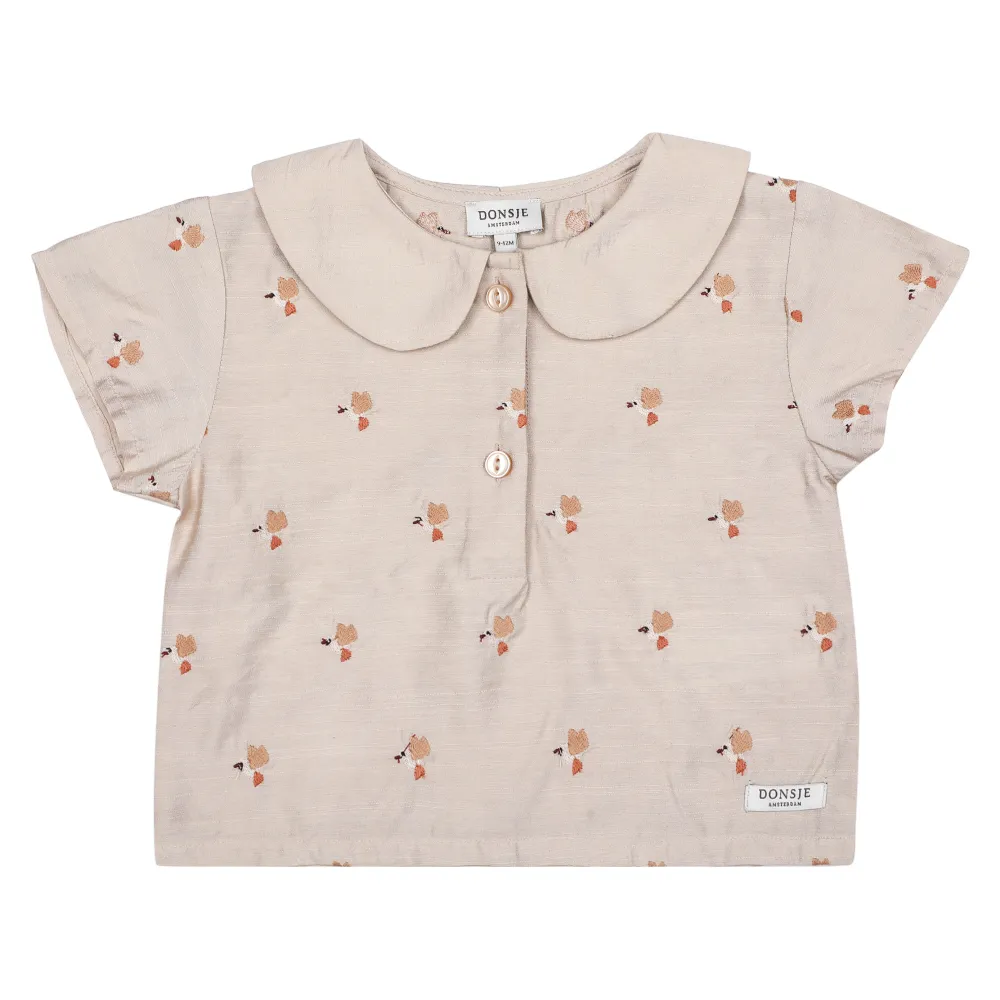 Donsje - Bluse "Nesa Blouse Hummingbirds" | soft taupe
