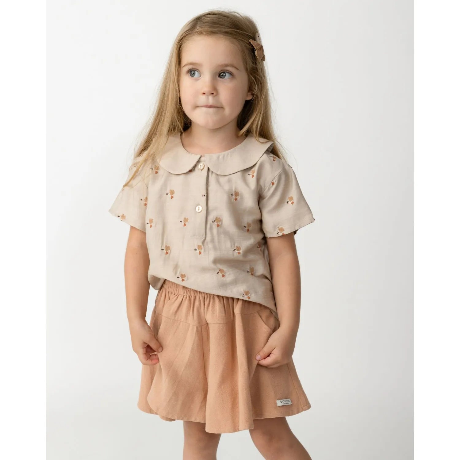 Donsje - Bluse "Nesa Blouse Hummingbirds" | soft taupe