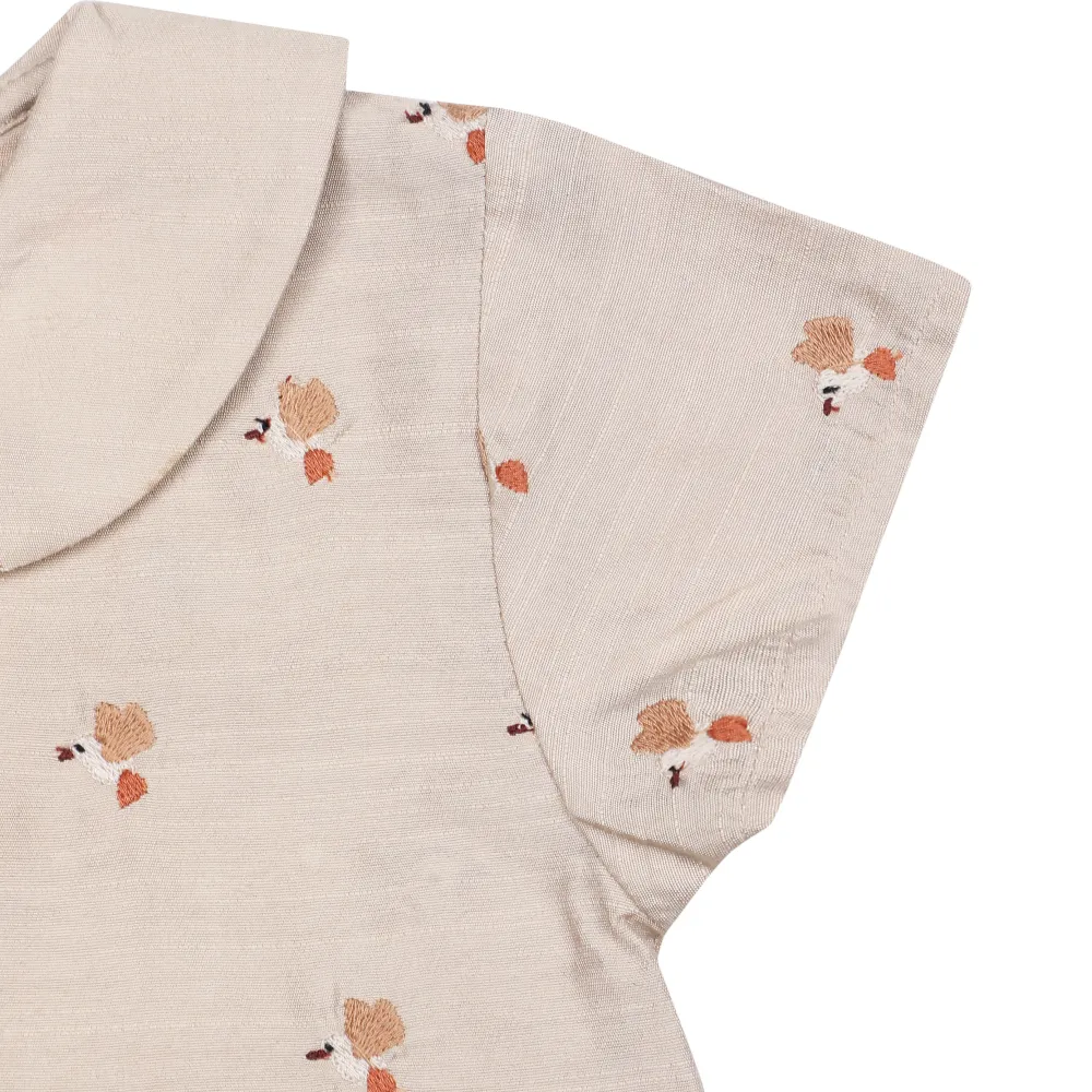 Donsje - Bluse "Nesa Blouse Hummingbirds" | soft taupe