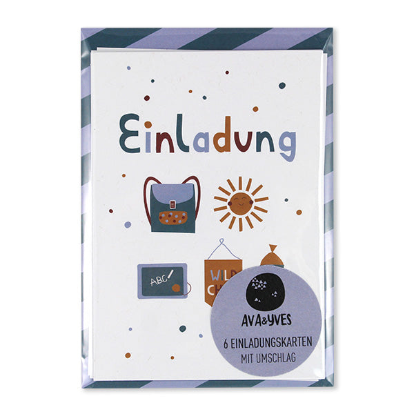 Ava & Yves - Einladungskarten-Set zur Einschulung „Adventure“