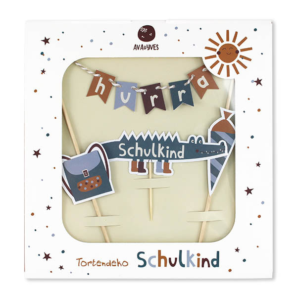 Ava & Yves - Cake Topper zur Einschulung „Adventure- Schulkind“