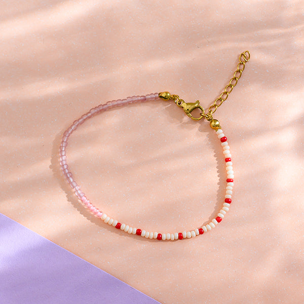 Ava & Yves - Perlenarmband mit Säckchen | rosa creme