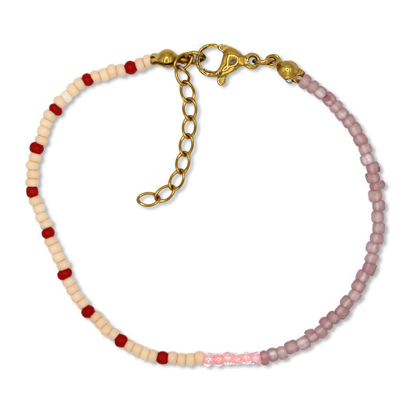Ava & Yves - Perlenarmband mit Säckchen | rosa creme