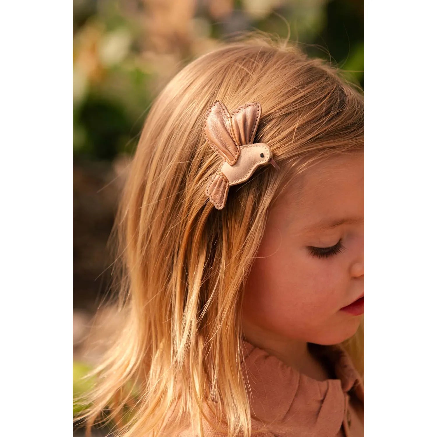 Donsje - Haarclip "Zaza Sky Hairclip Hummingbird" | clay metallic leather