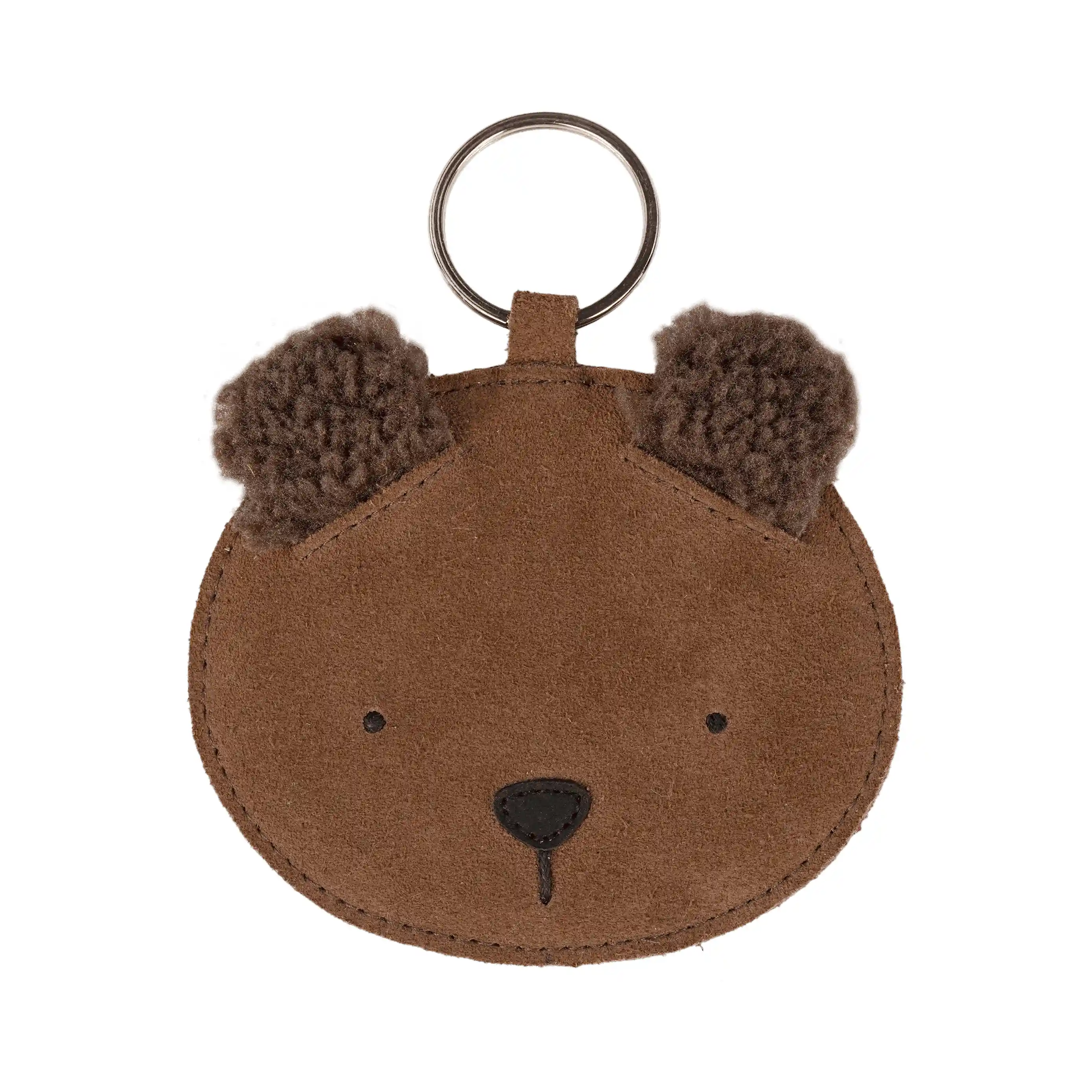 Donsje - Schlüsselanhänger "Pouty Chain Fluffy Bear" | teddy brown suede