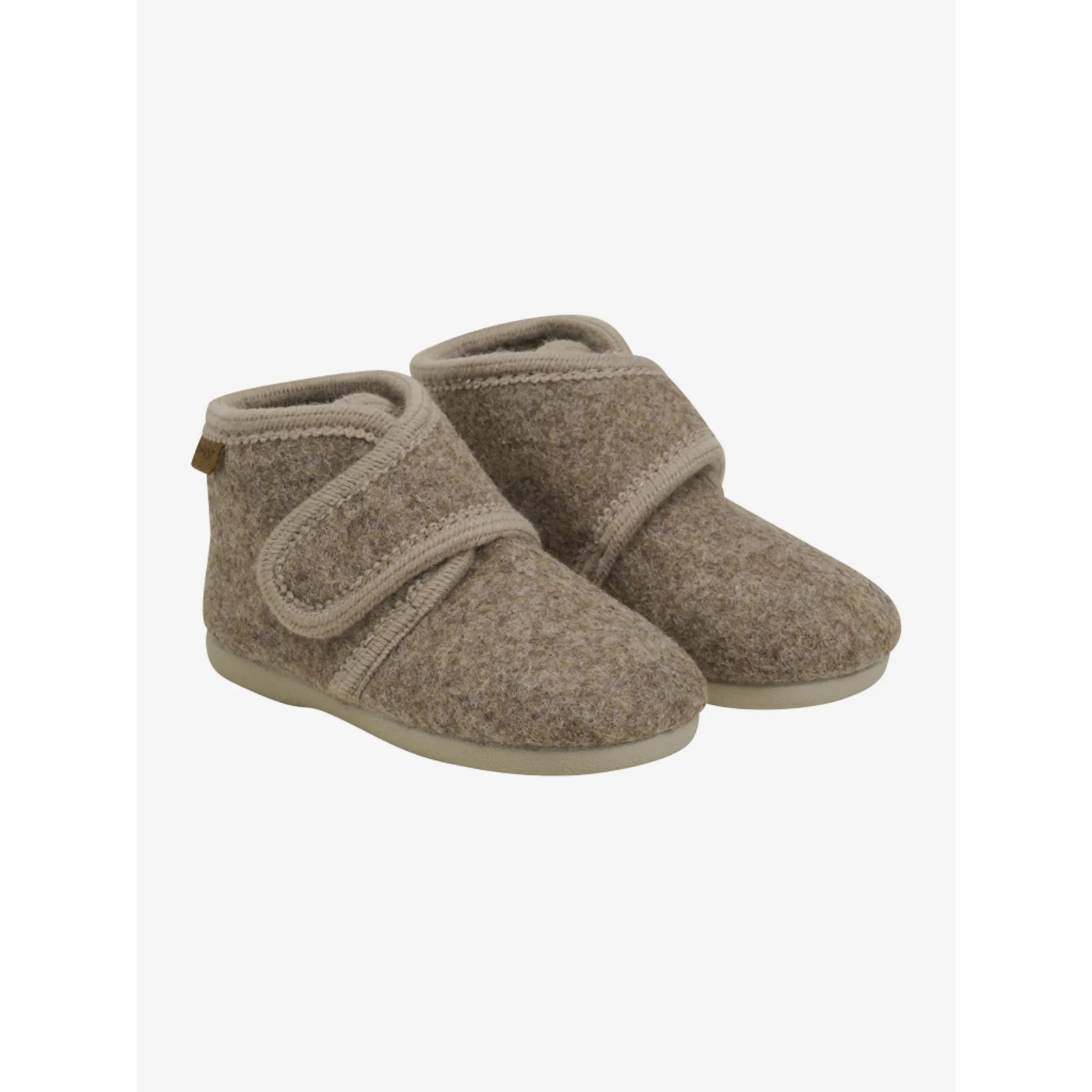 ENFANT - Hausschuhe "Slippers Wool Velcro" | walnut melange