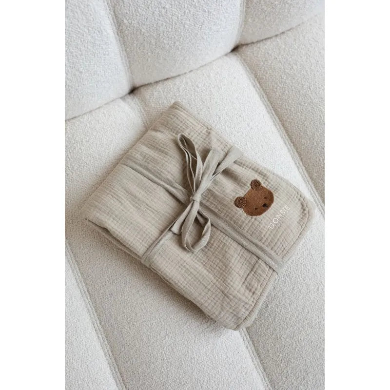 Donsje - Decke "Ploekie Muslin Blanket XL Bear" | taupe