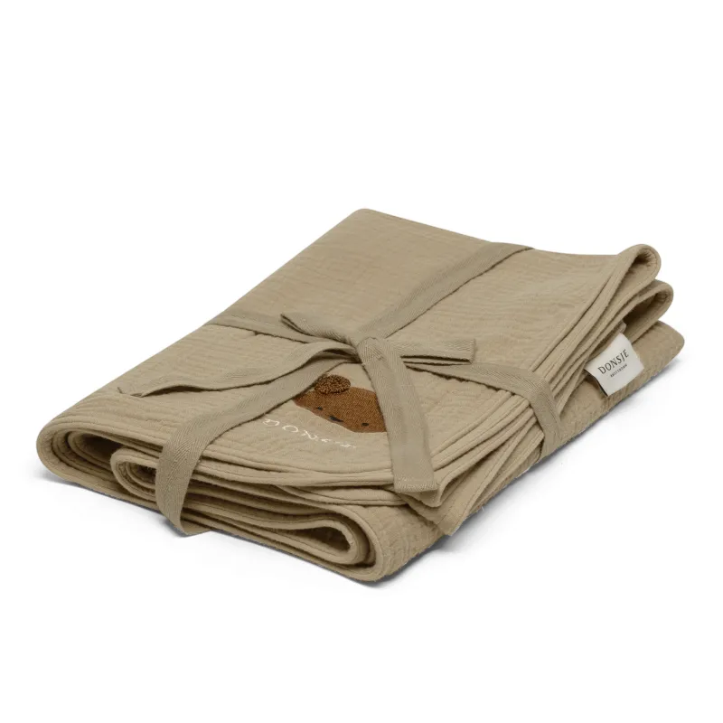 Donsje - Decke "Ploekie Muslin Blanket XL Bear" | taupe