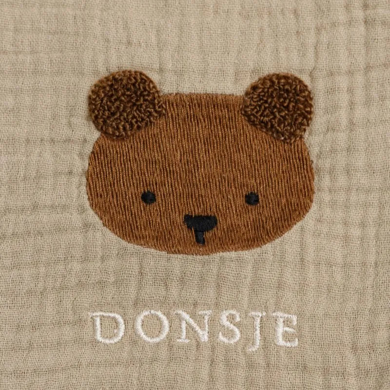 Donsje - Decke "Ploekie Muslin Blanket XL Bear" | taupe