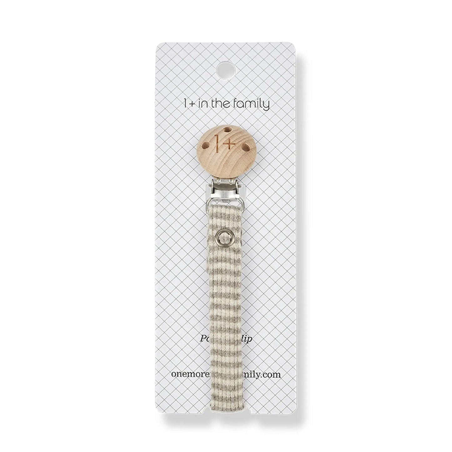 1+ in the Family - Pacifier Clip "Aina" | oatmeal-taupe