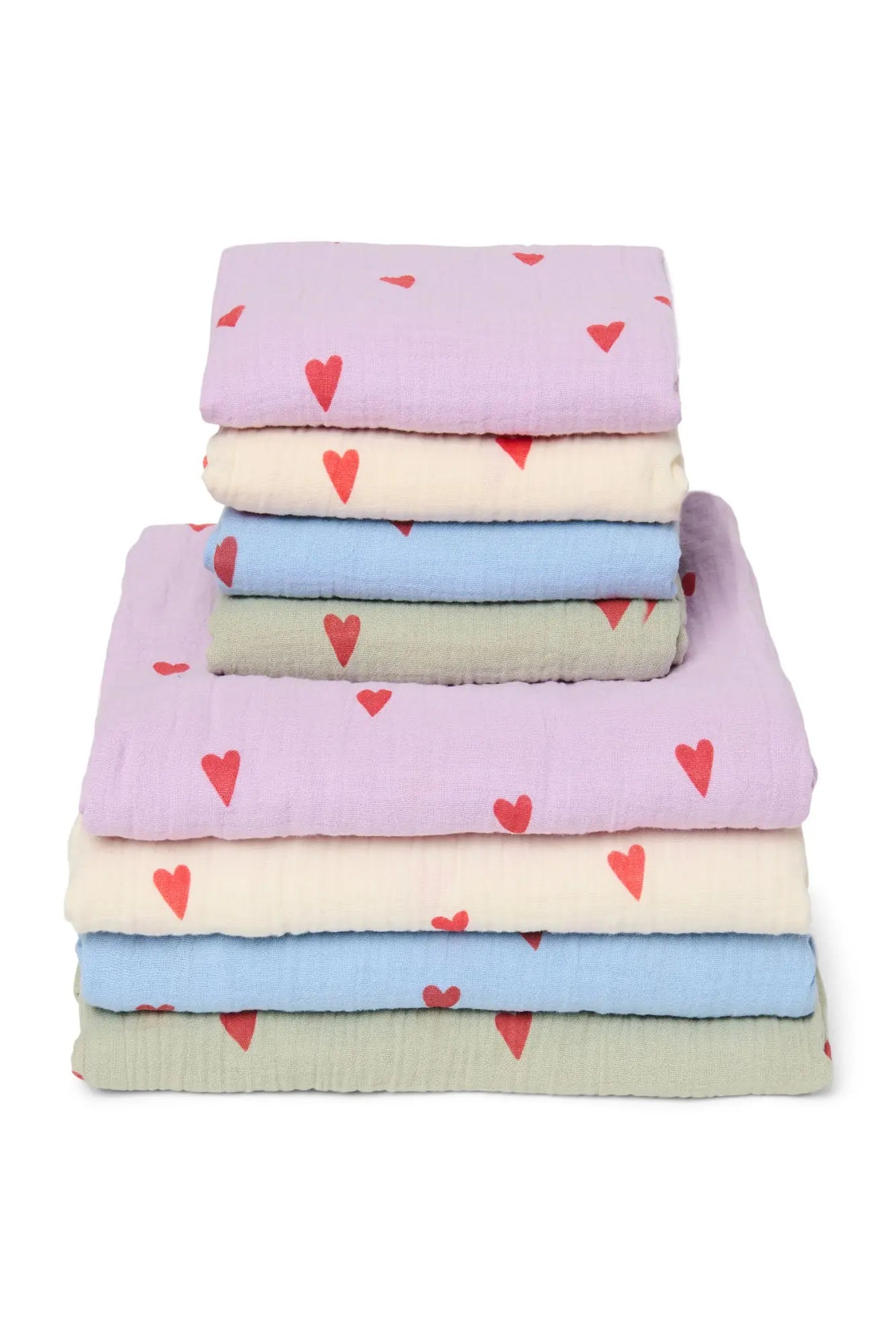 Studio Noos - Musselintuch "Neutral Hearts Swaddle" | verschiedene Farbe