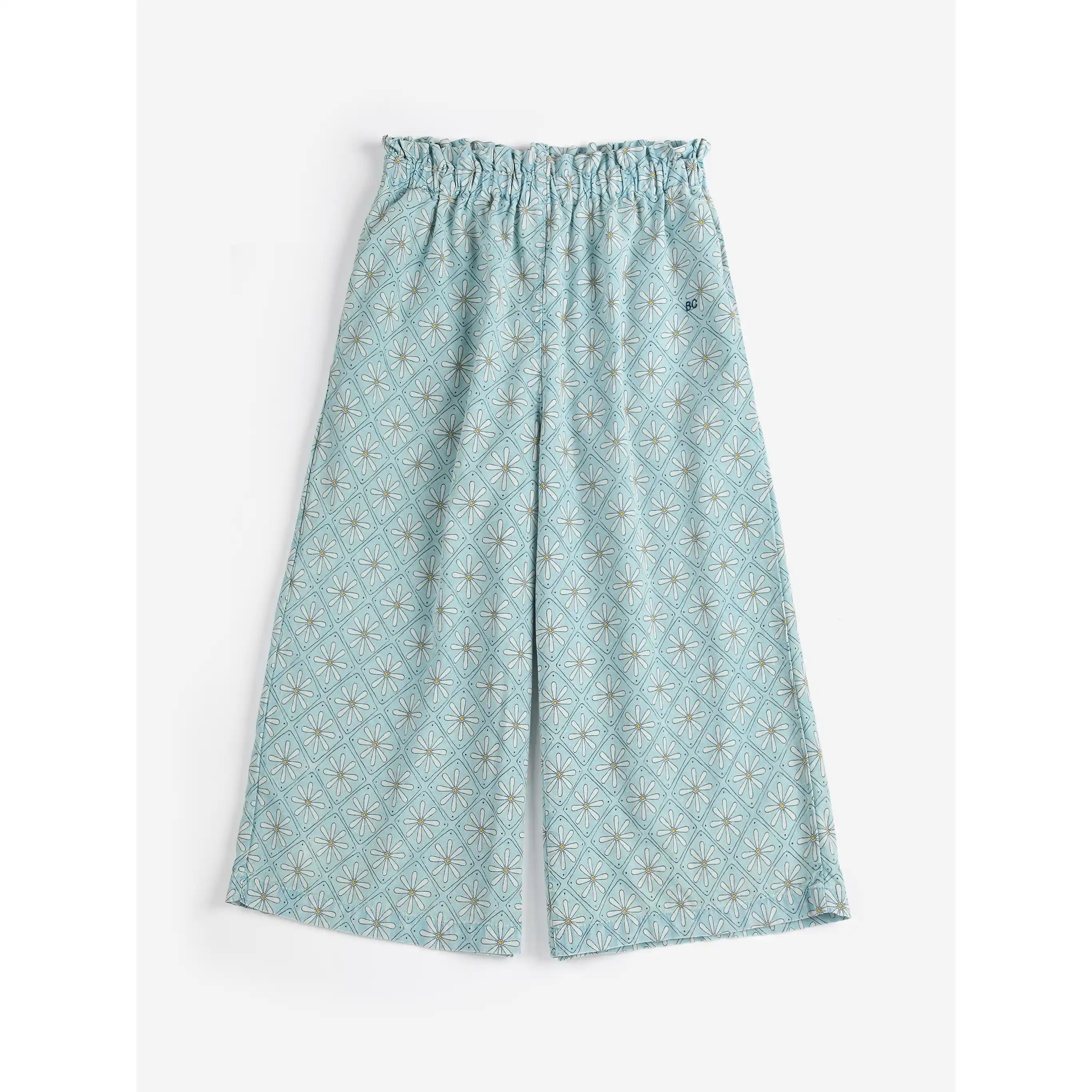 Bobo Choses - Hose / Culotte "Daisy Mosaic all over woven culotte pants" | daisy light blue