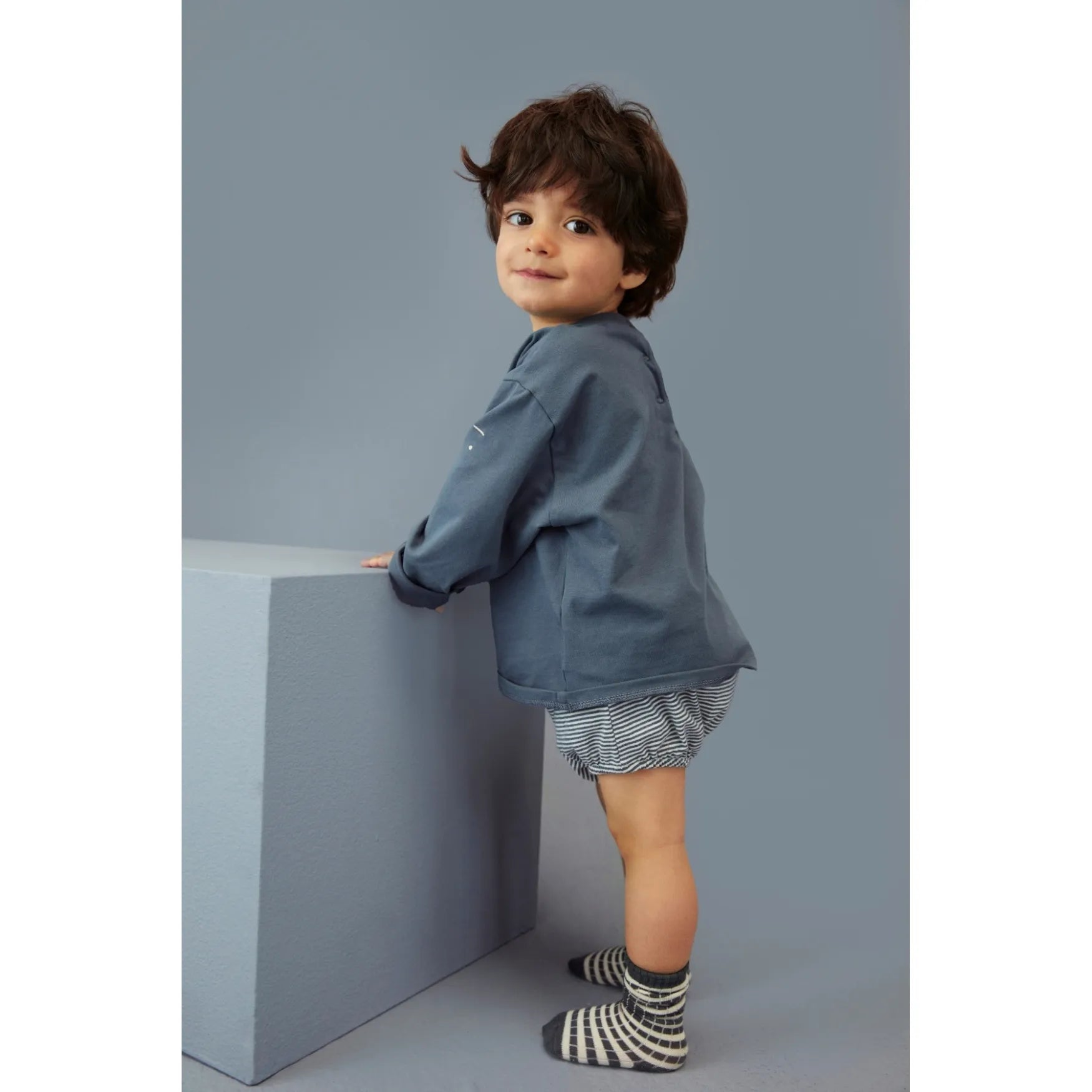 Gray Label - Shorts "Baby Bloomer GOTS" | stone gray - cream