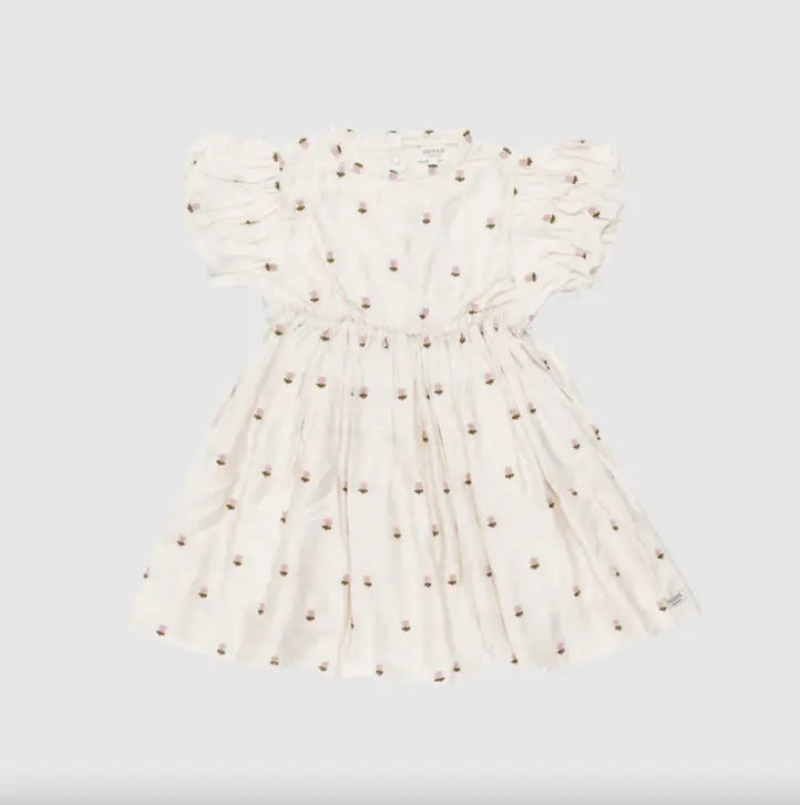 Donsje - Kleid "Clarize Dress Roses" | warm white