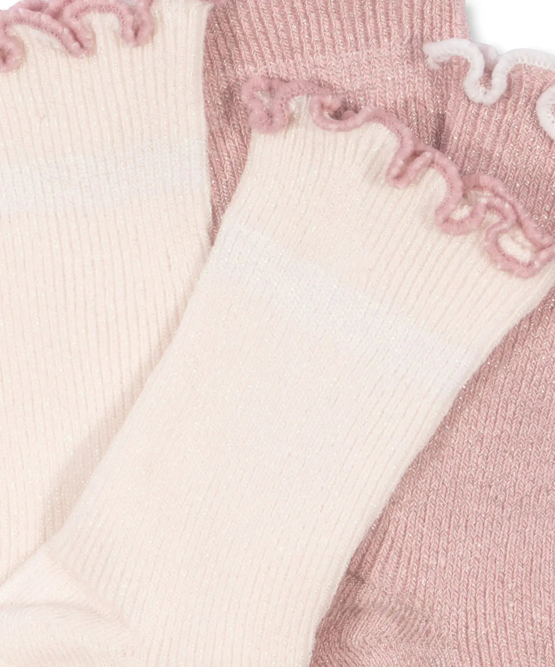 Konges Sløjd - Socken "2 PACK RIB FRILL SOCKS" | rose/off white