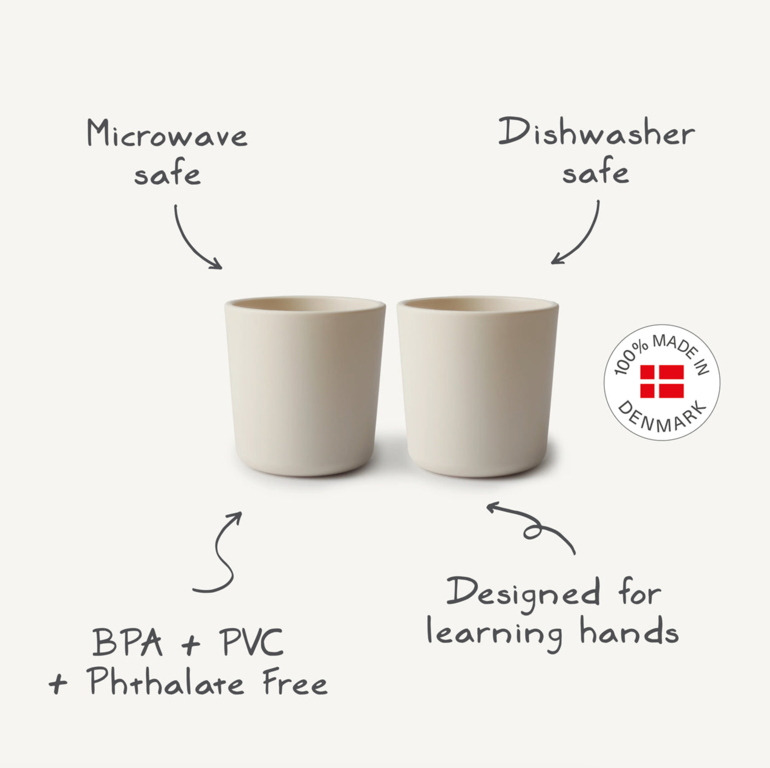 Mushie - Becher im 2er Pack "Mushie Cup Ivory"