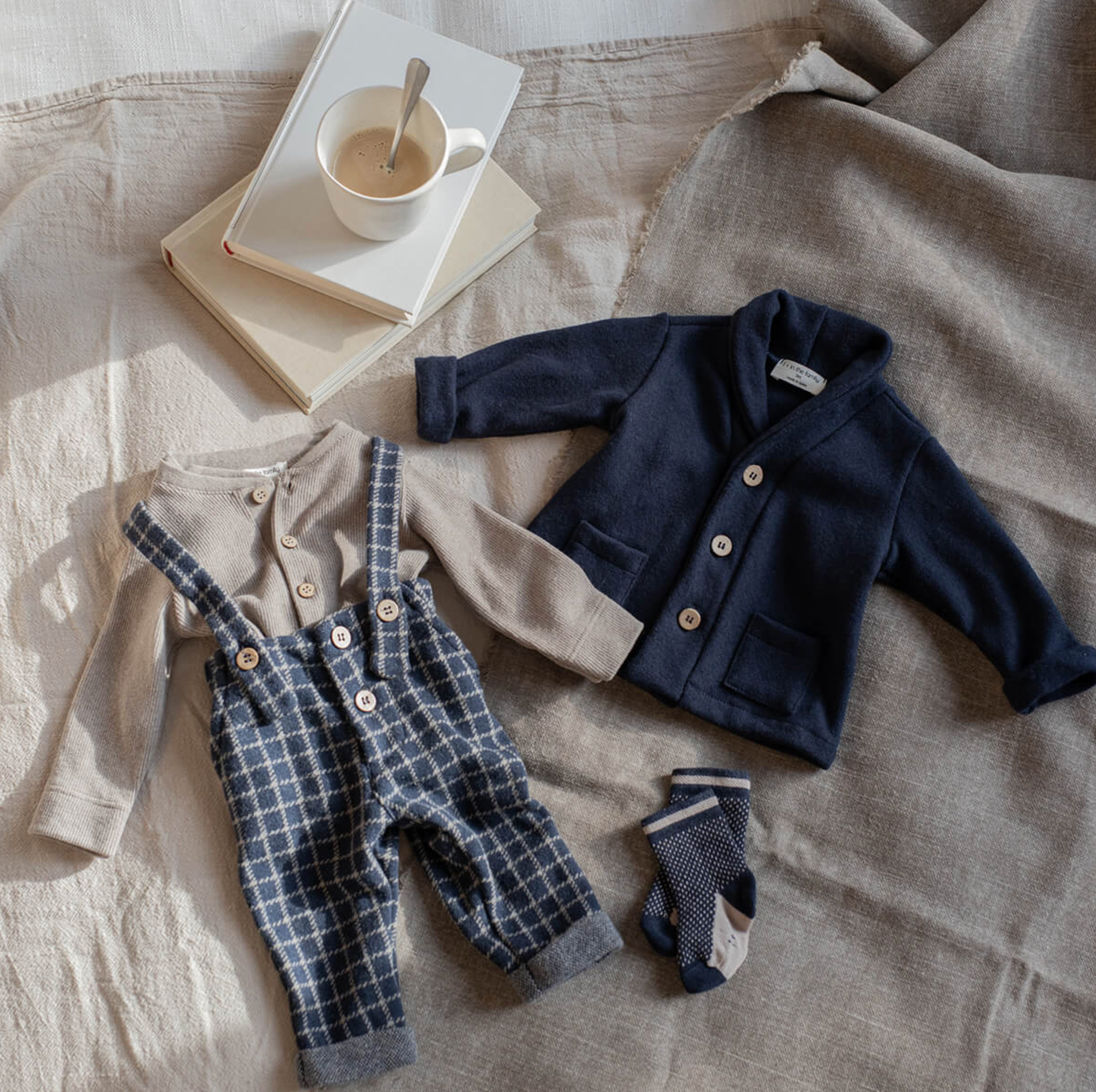 1 + in the Family - Pants with Suspenders "Hendrick" | taupe