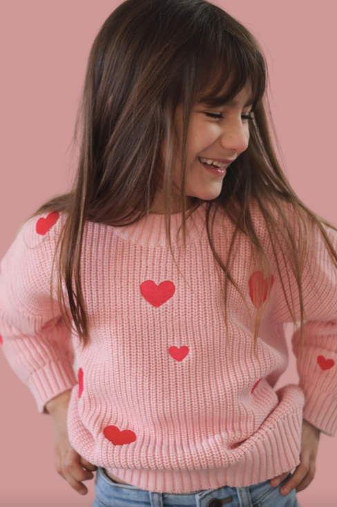 VacVac Studio - Strickpullover mit Herzen "Belle" | Poppy Rose