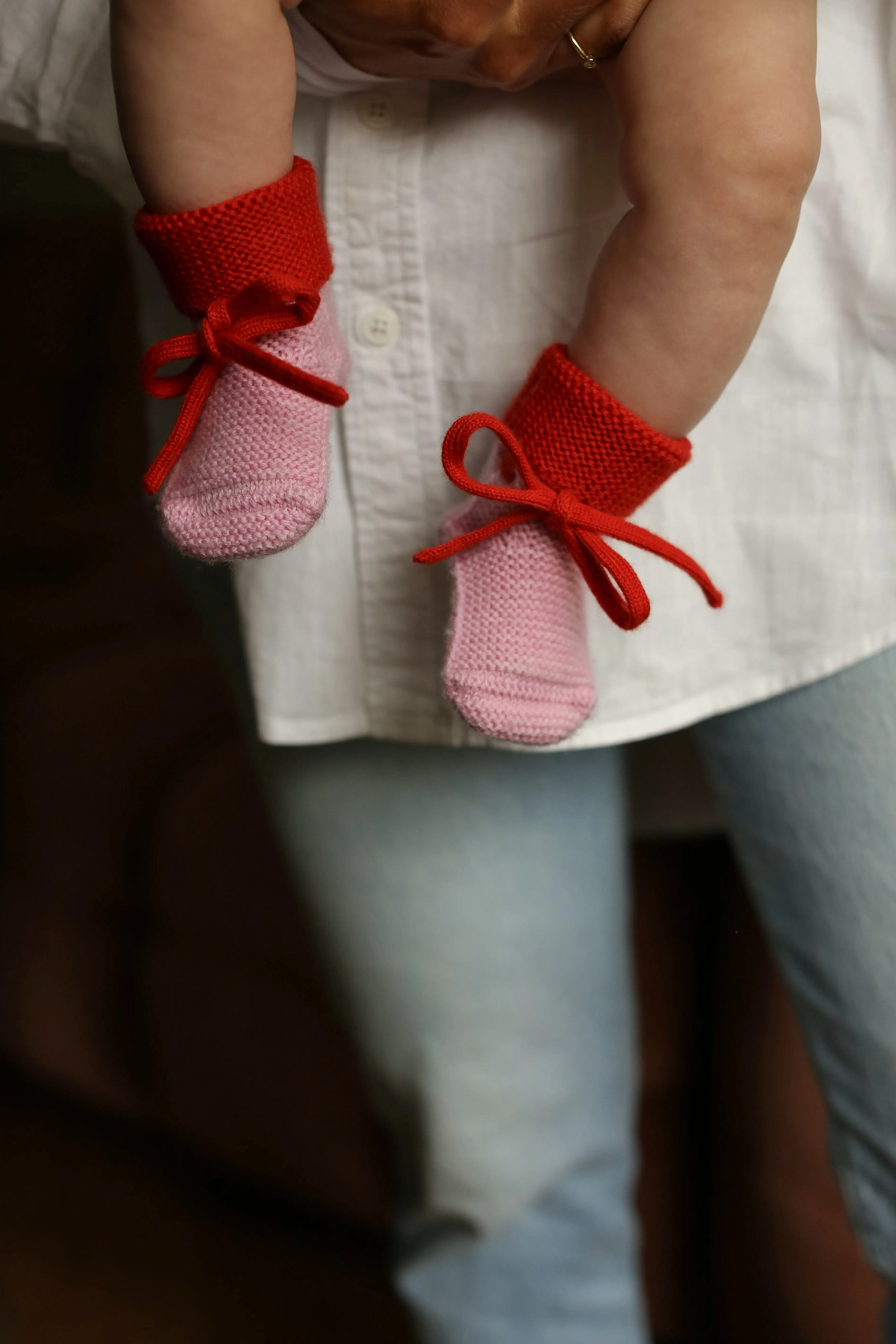 Hvid - Strickschühchen "Booties"