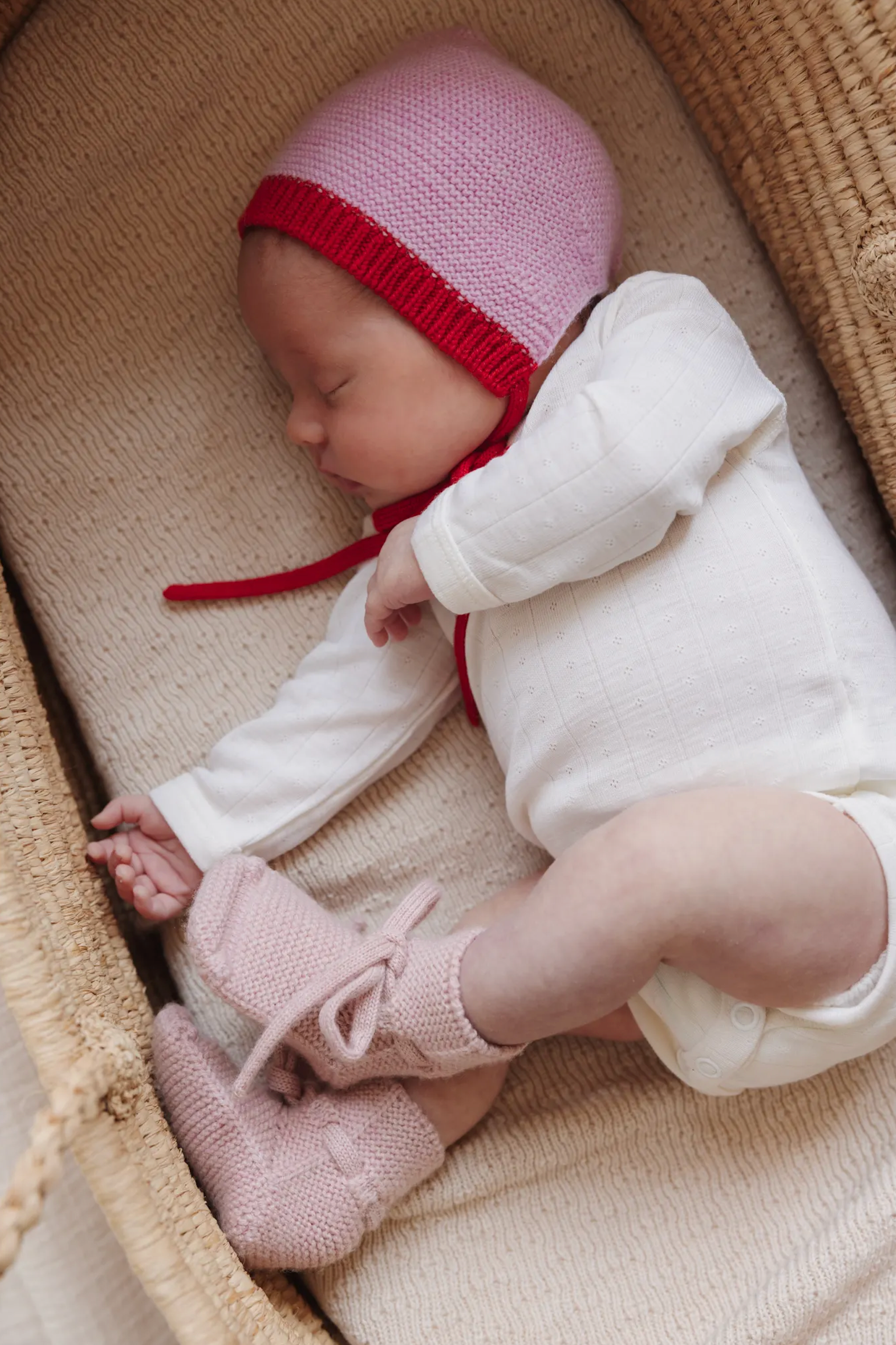 Hvid - Strickschühchen "Booties"