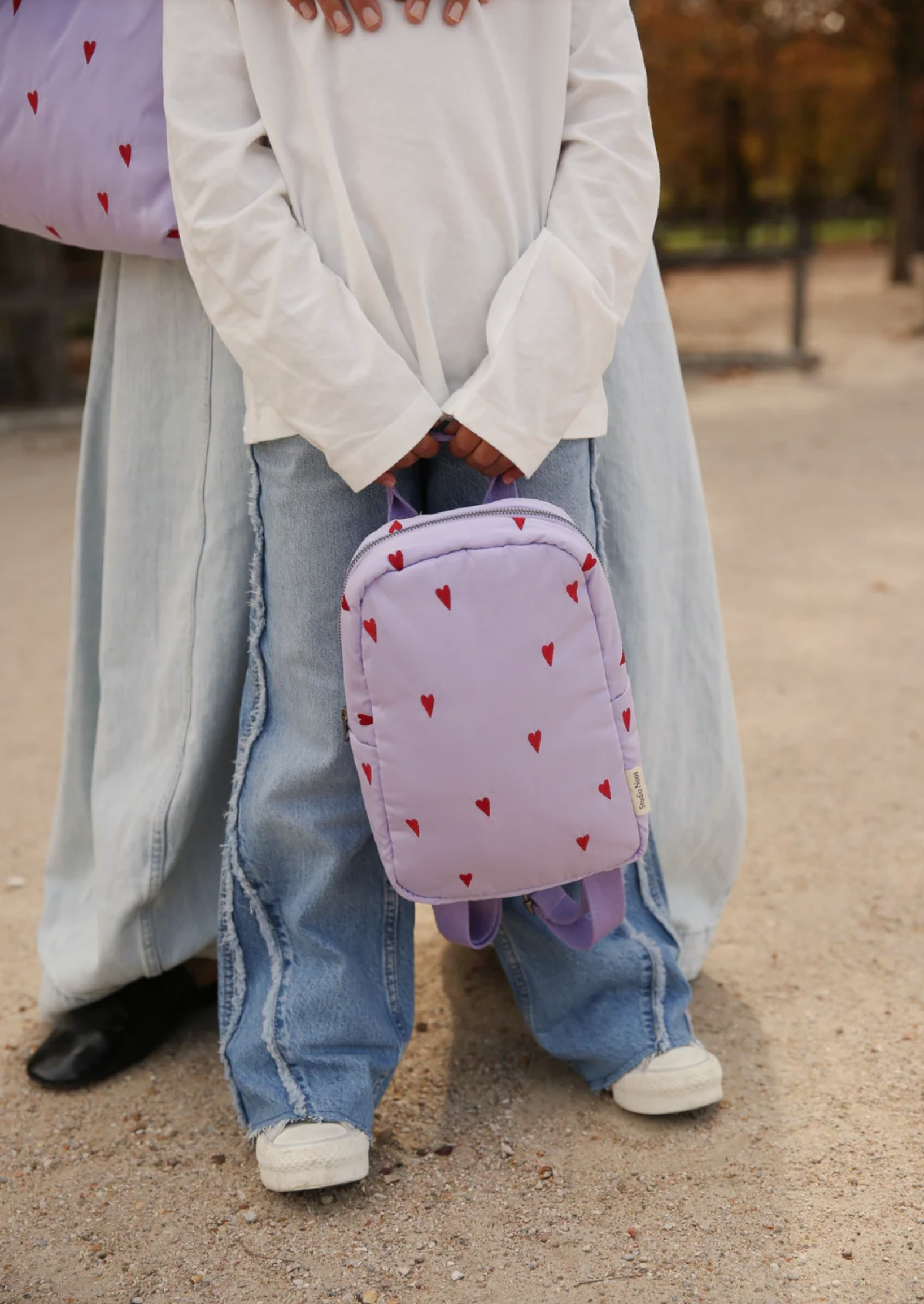 Studio Noos - Kinder Rucksack "Puffy Mini Backpack" | purple hearts