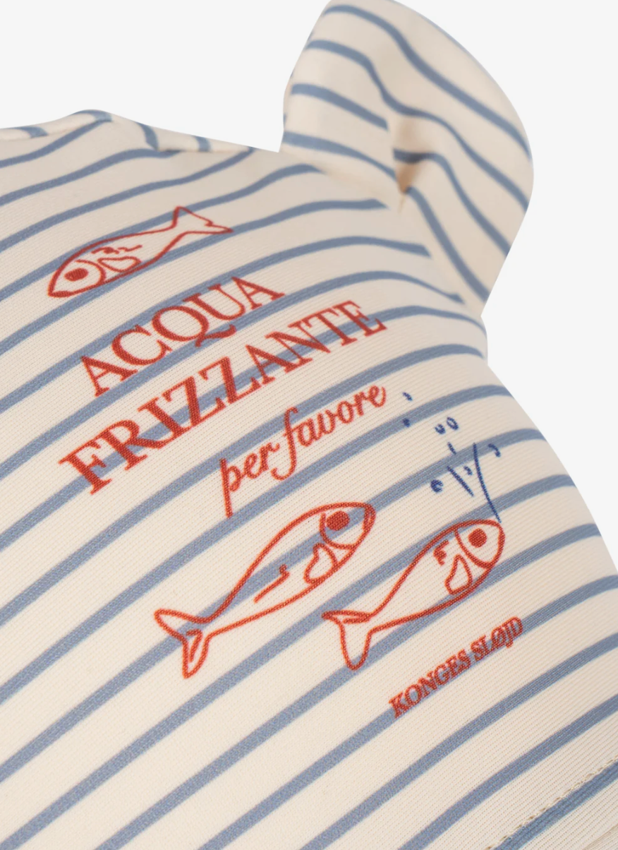 Konges Sløjd - Sonnenhut "ASTER BEAR SWIM HAT GRS" | STRIPE BLUIE