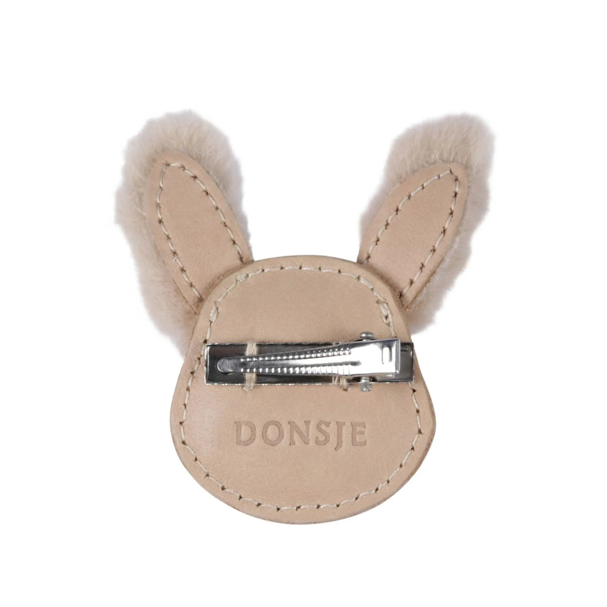 Donsje - Clip "Josy Exclusive Hairclip Fluffy Bunny" | light rust leather Donsje
