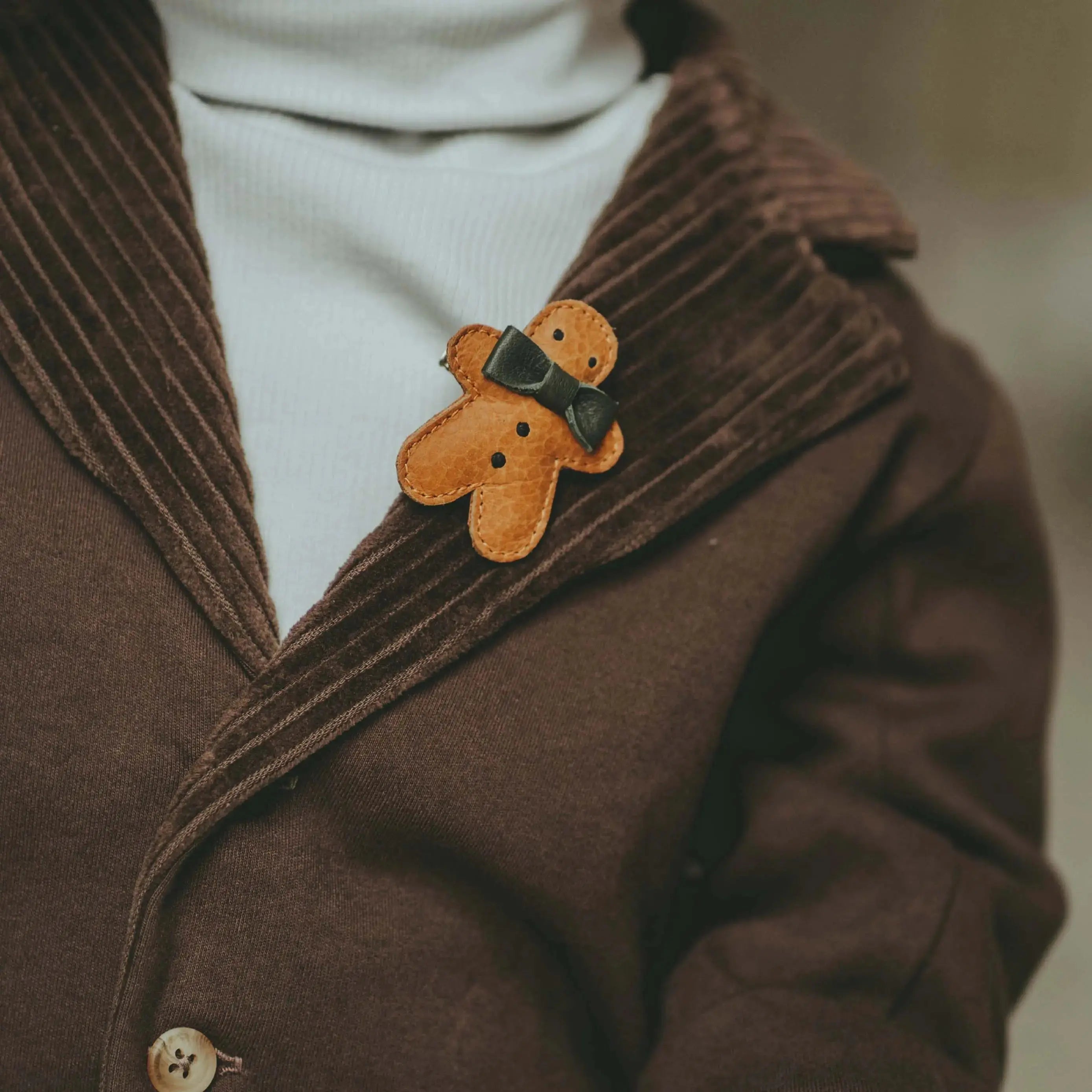 Donsje - Clip "Wonda Hairclip Gingerbread" | toast grain leather Donsje