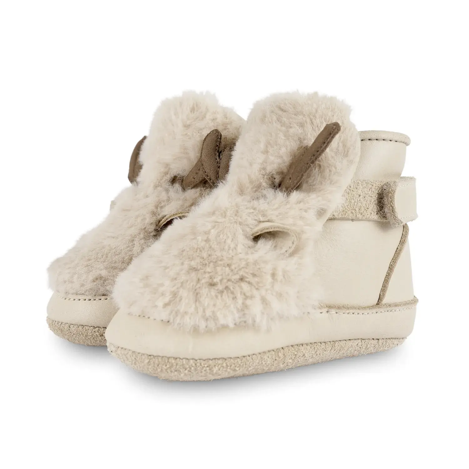 Donsje - Schüchen "Richy Booties Reindeer" | light beige soft faux fur Donsje