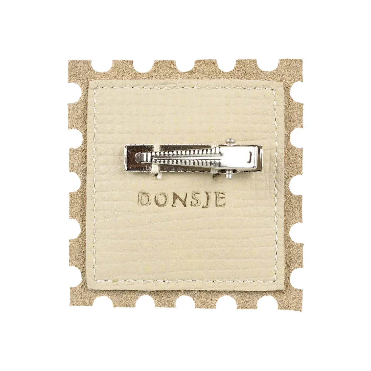Donsje - "Guar Clip Stamp" | cream scored leather Donsje
