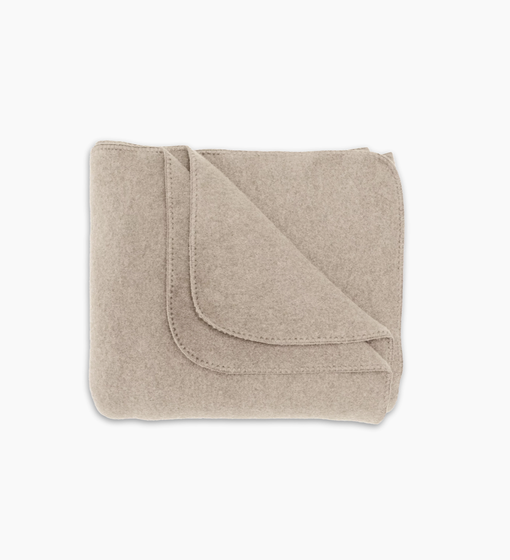 Engel - Decke Erwachsene "Woll-Fleece Decke mit Muschelkante" | sand melange
