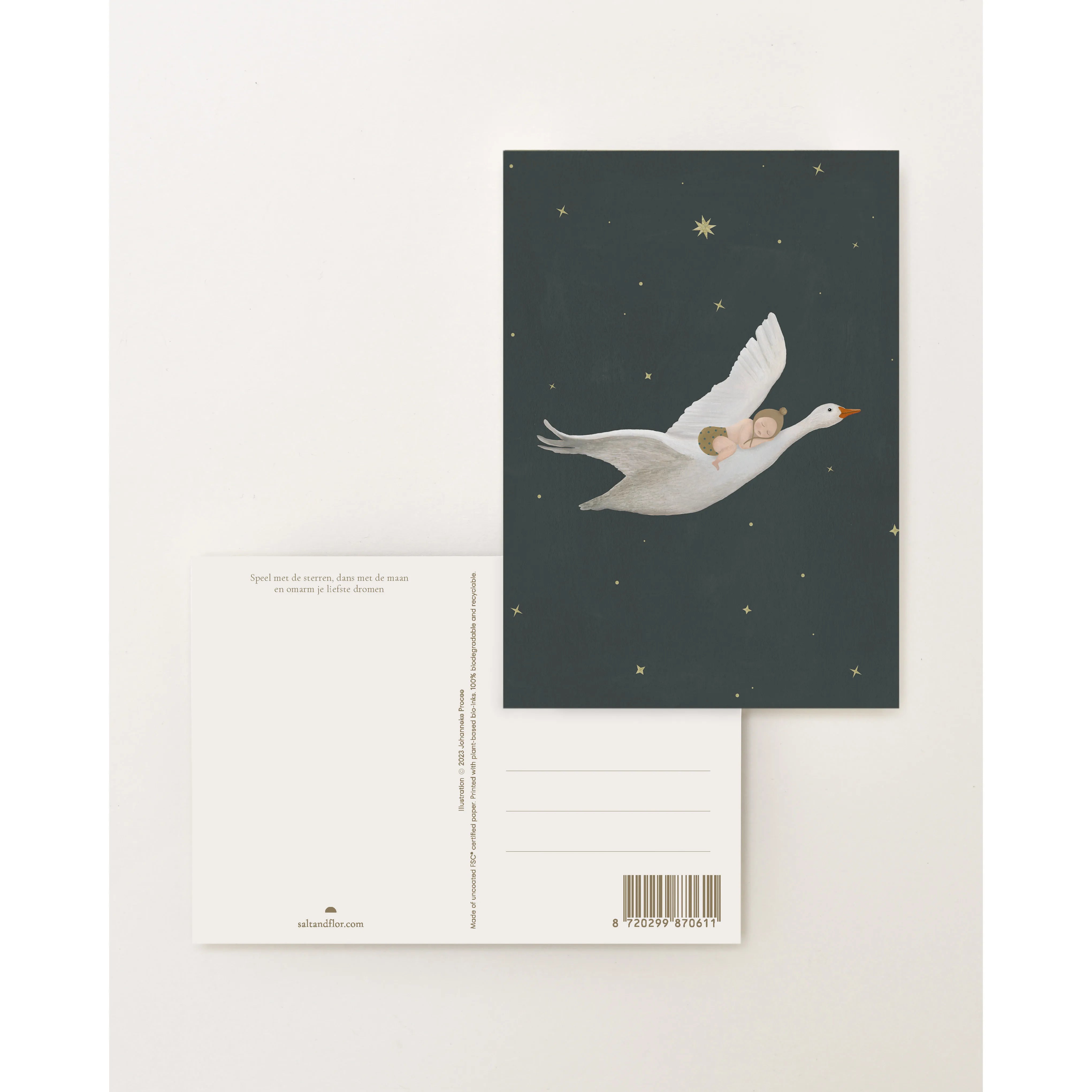 Sâlt + Flor - Grußkarte / Postkarte "Goose-Dark"