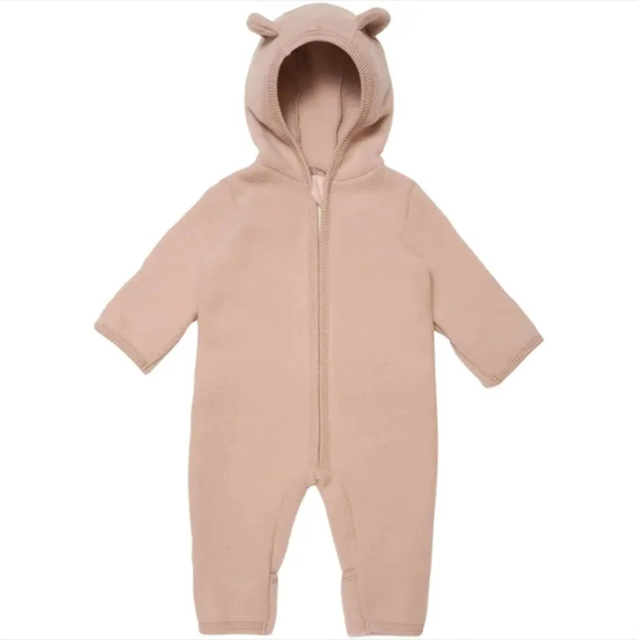 Huttelihut - Wollfleece Overall " Pram Suit Ears Soft Wool ALLIE" | dusty rose Huttelihut