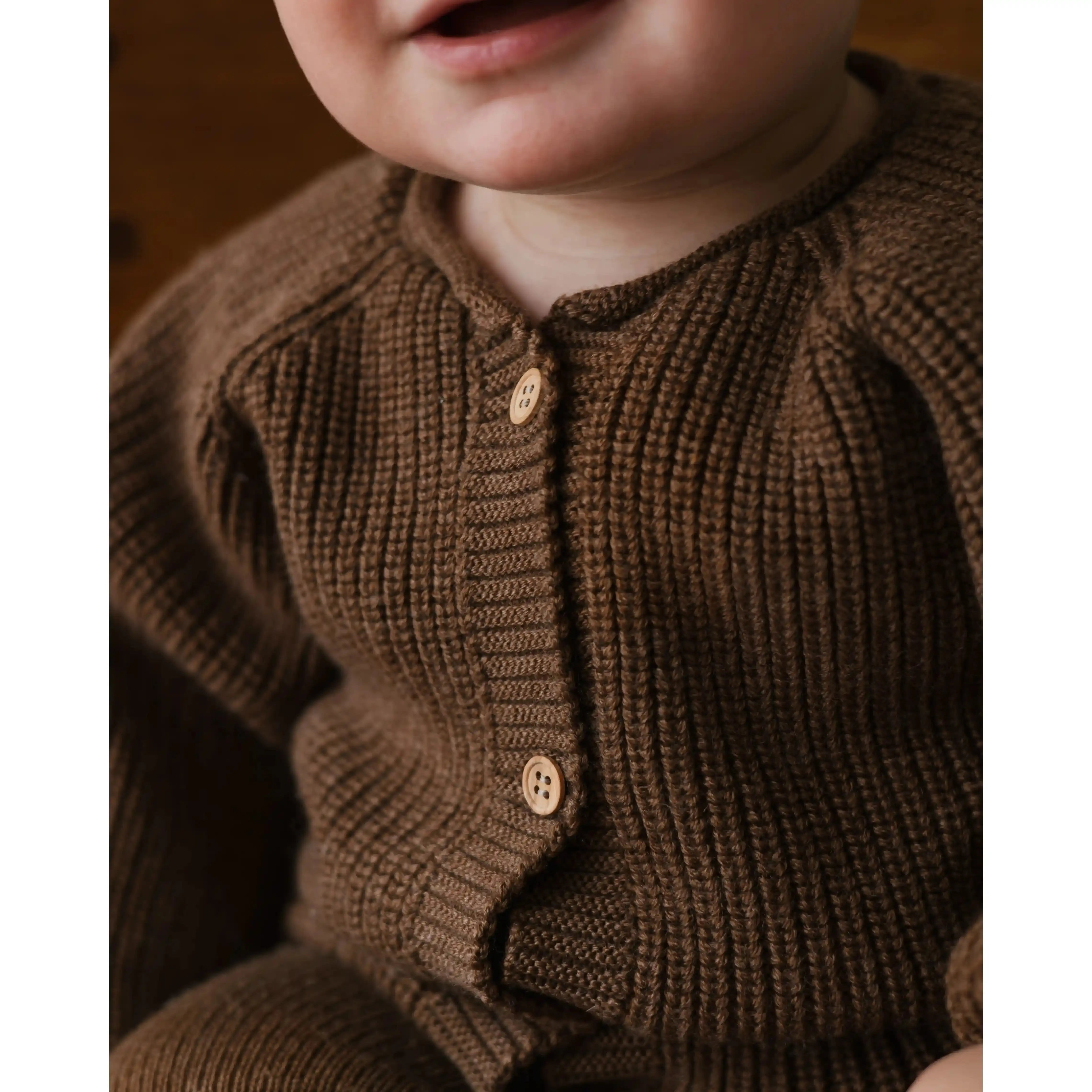 Hvid - Cardigan aus Merinowolle "Inga" | mocha Hvid