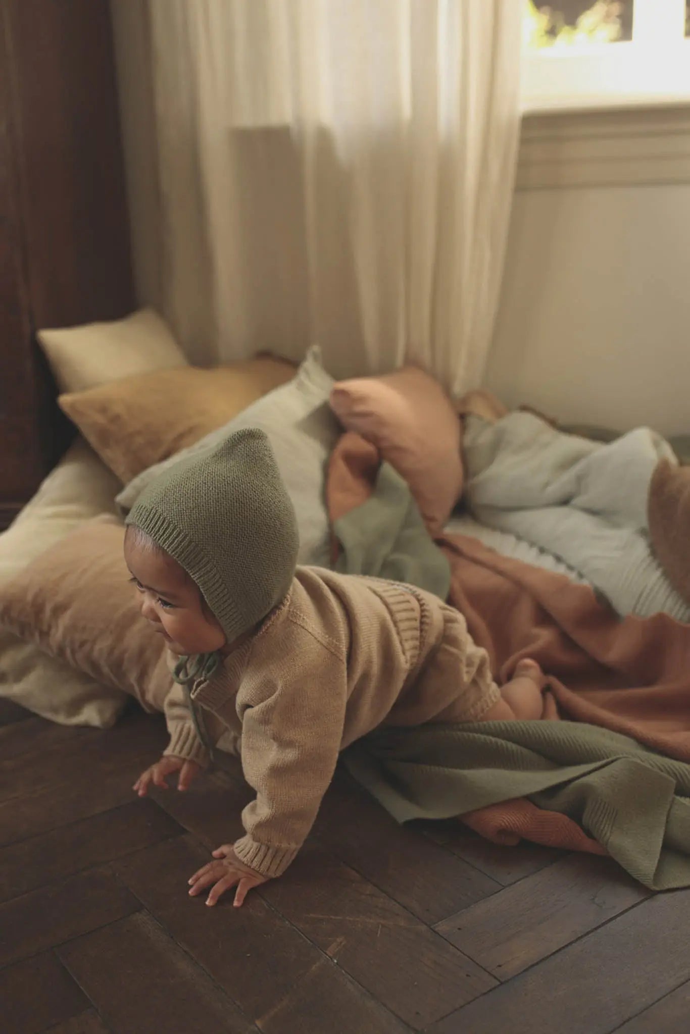 Hvid - Mütze für Neugeborene "Bonnet Dolly | Newborn" | artichoke Hvid