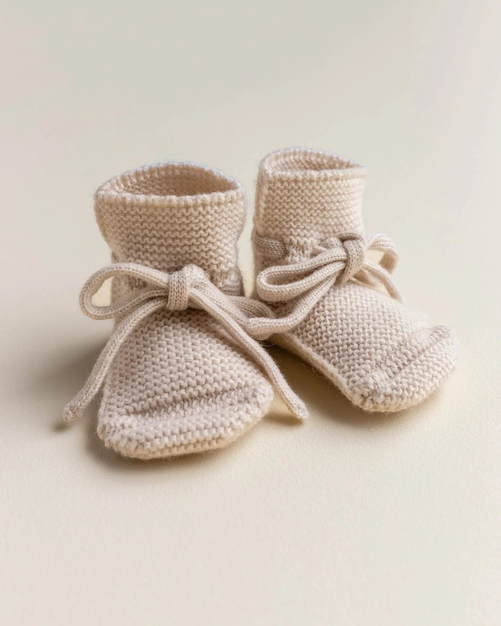 Hvid - Strickschühchen "Booties" | cream Hvid