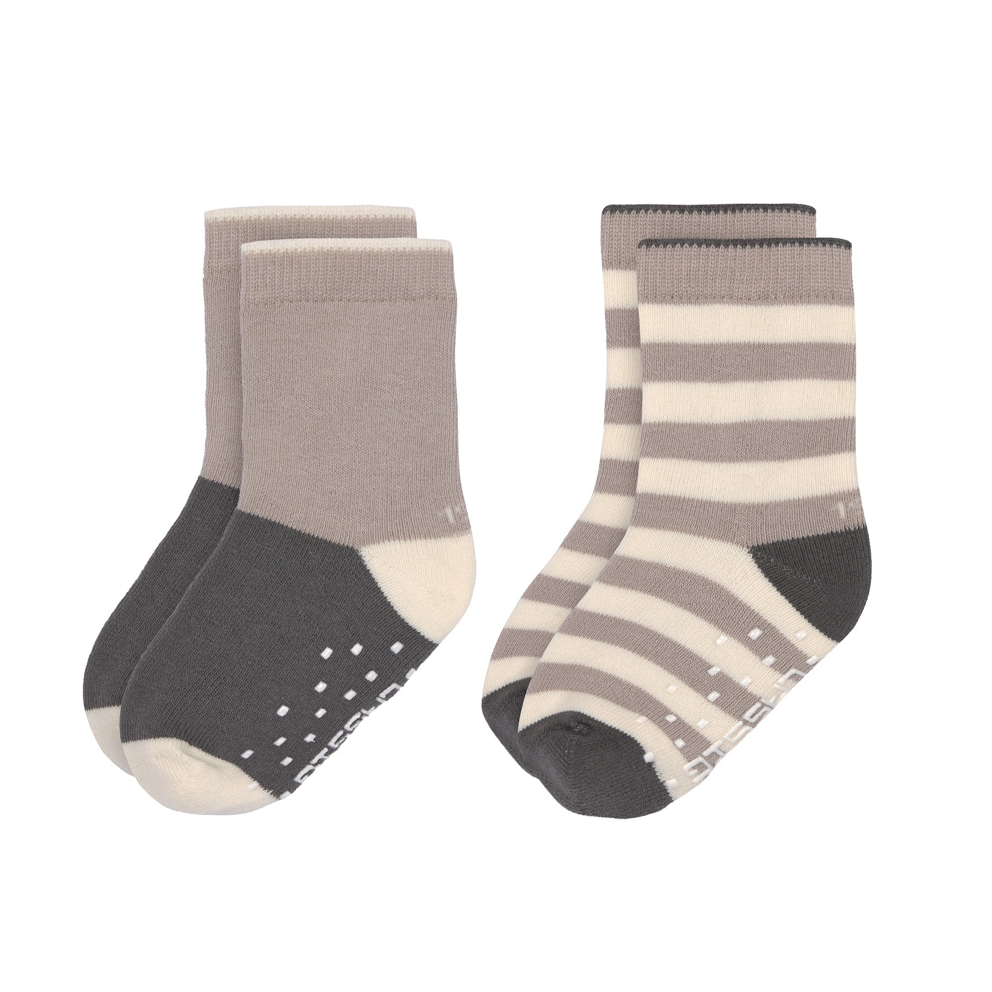 Lässig - Socken 2-er Pack "Anti-slip Socks GOTS 2 pcs assorted" | anthracite/taupe