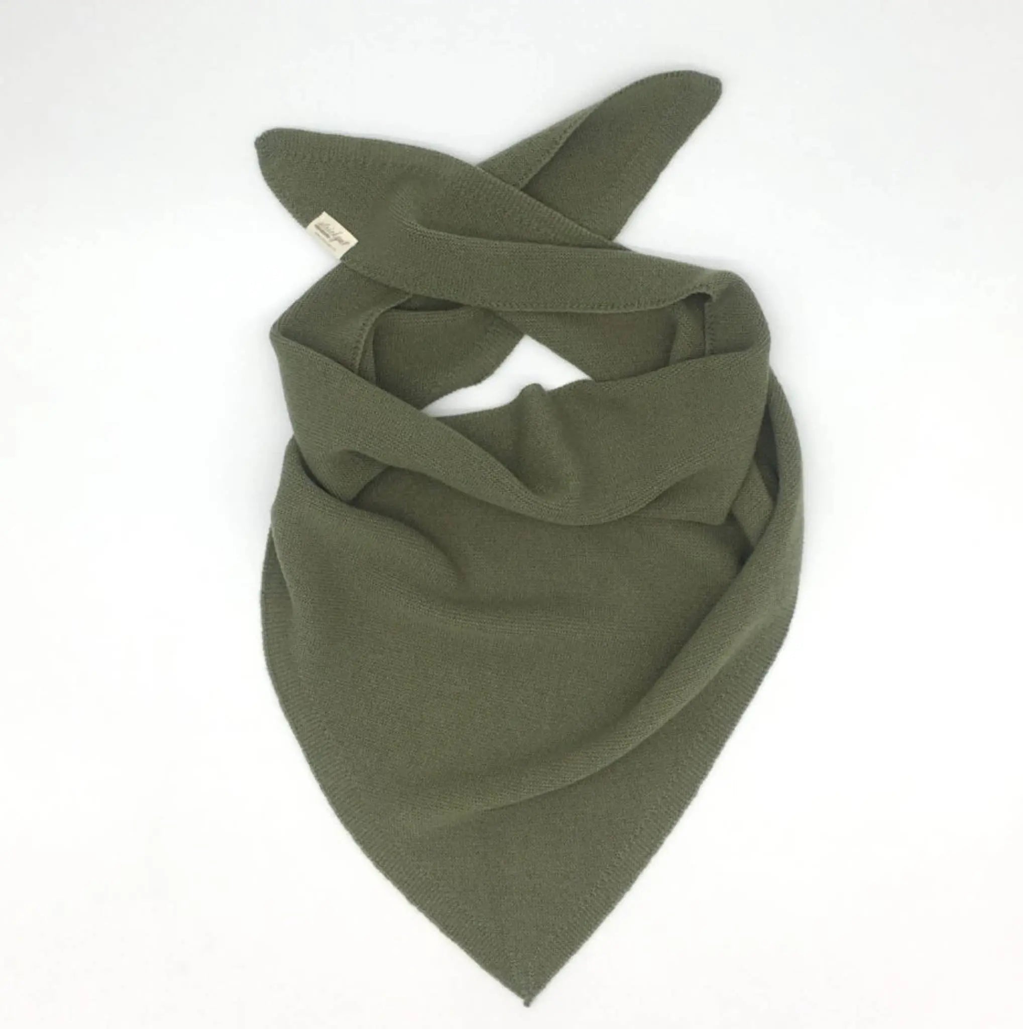 Strickgut - Dreieckstuch (Baby/Kind) aus Merinowolle | olive Strickgut