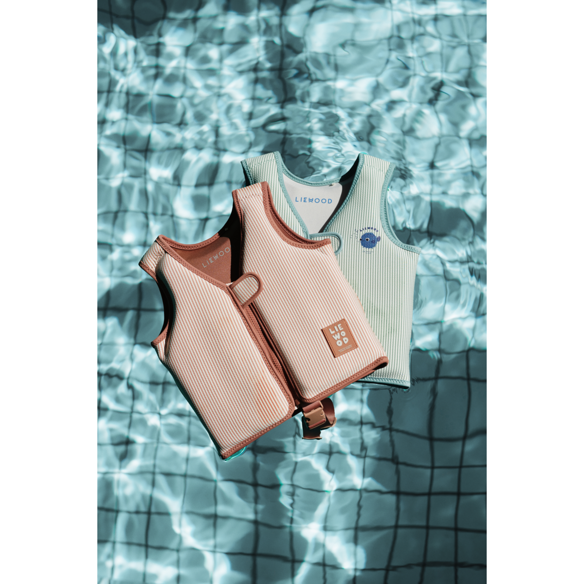 Liewood - Schwimmweste "Dove Seersucker Swim Vest" | y/d stripe pale tuscany / creme de la creme