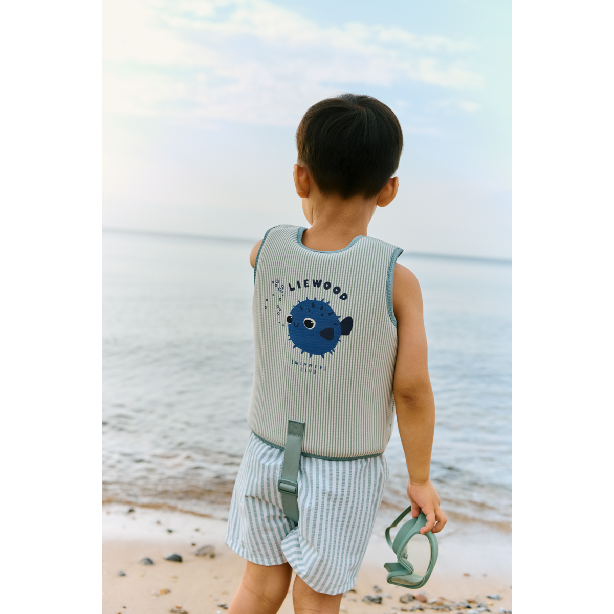 Liewood - Schwimmweste "Dove Seersucker Swim Vest" | peppermint / sandy